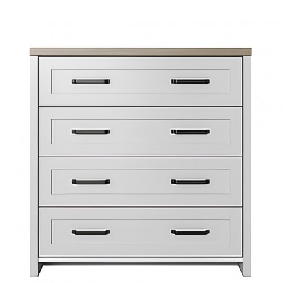 Συρταριέρα Verne Λευκό-Φυσικός Δρυς 88.8x37.2x91.8cm