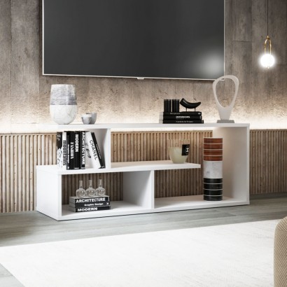 Έπιπλο TV Eden Λευκό 100x29.6x40cm Έπιπλο TV Eden Λευκό 100x29.6x40cm