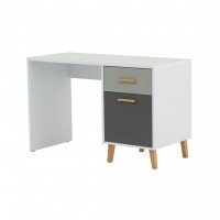 Γραφείο Timmy Λευκό-Γραφίτη-Γκρι 120x53.7x77cm
