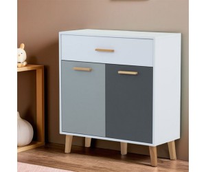 Κομότα Timmy Λευκό-Γραφίτη-Γκρι 84x36x92cm Κομότα Timmy Λευκό-Γραφίτη-Γκρι 84x36x92cm