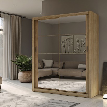 Ντουλάπα Reflex Σονόμα με καθρέφτη 180x60x215cm