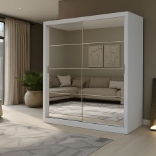 Ντουλάπα Reflex Λευκή με καθρέφτη 180x60x215cm