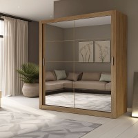 Ντουλάπα Reflex Χρυσό Δρυς με καθρέφτη 180x60x215cm