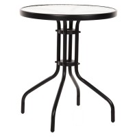 Τραπέζι Adam Μαύρο με Γυάλινη επιφάνεια Φ60x68cm Τραπέζι Adam Μαύρο με Γυάλινη επιφάνεια Φ60x68cm