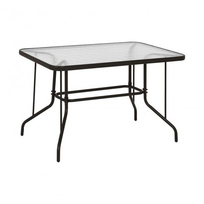 Τραπέζι Venus Καφέ με Γυάλινη επιφάνεια 120x70x71cm