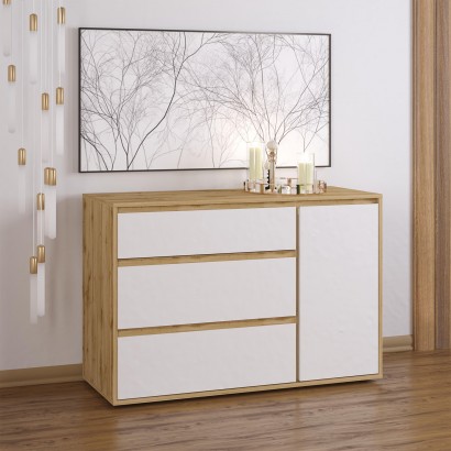 Μπουφές NITRO SOFT Λευκό με Βελανιδιά 120x40x80cm