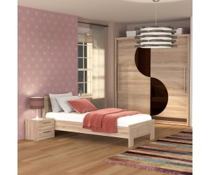 Κρεβάτι Solo Μονό Με Τάβλες Sonoma MDF Καμπυλωτό τελείωμα 90x200cm Κρεβάτι Solo Μονό Με Τάβλες Sonoma MDF Καμπυλωτό τελείωμα 90x200cm
