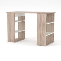 Γραφείο 110W  Σονόμα-Λευκό με Ράφια 110x55x75εκ