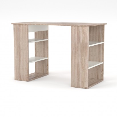 Γραφείο 110W  Σονόμα-Λευκό με Ράφια 110x55x75εκ