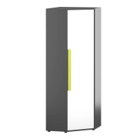 Ντουλάπα Μονόφυλλη Γωνιακή Alex 51x35/71x194εκ Γραφίτης-Λευκό Ντουλάπα Μονόφυλλη Γωνιακή Alex 51x35/71x194εκ Γραφίτης-Λευκό