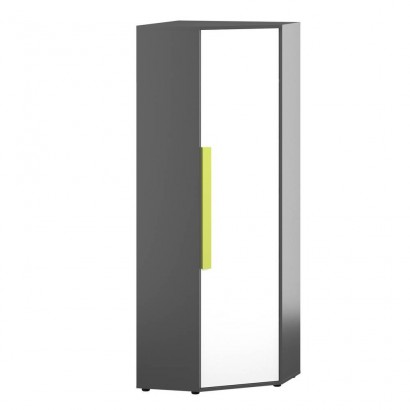 Ντουλάπα Μονόφυλλη Γωνιακή Alex 51x35/71x194εκ Γραφίτης-Λευκό Ντουλάπα Μονόφυλλη Γωνιακή Alex 51x35/71x194εκ Γραφίτης-Λευκό