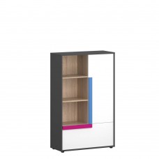 Ραφιέρα Alex 84x36x133εκ Γραφίτης-Σονόμα-Λευκό