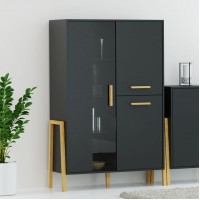 Βιτρίνα Belle Ανθρακί 102.5x41x152.5cm