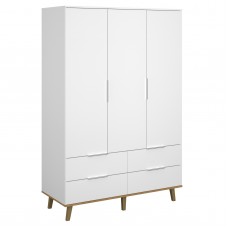 Ντουλάπα Neptune Τρίφυλλη Λευκό-Σονόμα 132x55x197cm