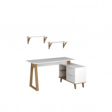 Σύνθεση Γραφείου Neptune Σετ 4τμχ Λευκό Σονόμα