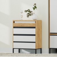 Συρταριέρα Palmor Χρυσό Δρυς-Λευκό 77x40x101cm