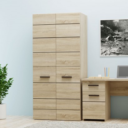 Ντουλάπα Δίφυλλη Solo Sonoma-Wenge 91x58x197cm Ντουλάπα Δίφυλλη Solo Sonoma-Wenge 91x58x197cm