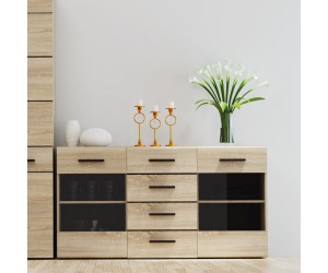 Μπουφές Solo 150x41x82cm Sonoma με Wenge και MDF Καμπυλωτό τελείωμα στις πόρτες
