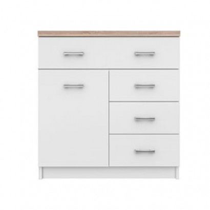 Κομότα Top Mix 80x33x85cm Λευκό-Sonoma Κομότα Top Mix 80x33x85cm Λευκό-Sonoma