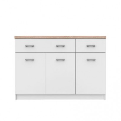 Μπουφές Top Mix 120x33x85cm Λευκό-Sonoma