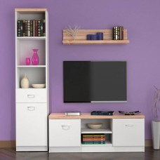 Σύνθεση Τηλεόρασης TOP MIX 160x42x183cm Λευκό-Sonoma Σύνθεση Τηλεόρασης TOP MIX 160x42x183cm Λευκό-Sonoma