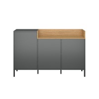 Μπουφές Beril Ανθρακί-Χρυσό Δρυς 155.1x42x98.6cm Μπουφές Beril Ανθρακί-Χρυσό Δρυς 155.1x42x98.6cm