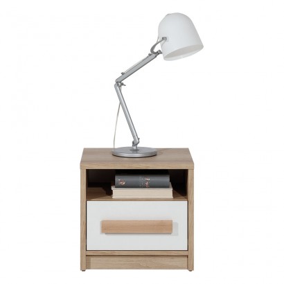 Κομοδίνο Aygo Σονόμα-Λευκό 45x39.5x42.5cm Κομοδίνο Aygo Σονόμα-Λευκό 45x39.5x42.5cm
