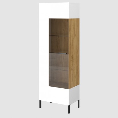 Βιτρίνα Santes Χρυσό Δρυς-Λευκό 64.2x42x197.5cm Βιτρίνα Santes Χρυσό Δρυς-Λευκό 64.2x42x197.5cm