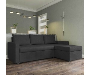 Concept Γωνιακός Καναπές Κρεβάτι με Αναστρέψιμη Γωνία & Αποθηκευτικό Χώρο Γκρι 218x153x80cm.