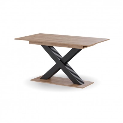 Τραπέζι Επεκτεινόμενο Cross Χρυσό Δρυς-Ανθρακί 150-185x85x76.2cm