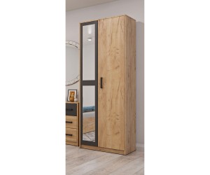 Ντουλάπα Viva Χρυσό Δρυς-Γραφίτης 70x50x209cm Ντουλάπα Viva Χρυσό Δρυς-Γραφίτης 70x50x209cm