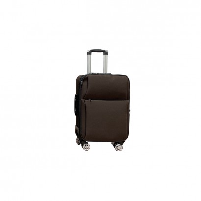 Βαλίτσα χειραποσκευή AIRPLANE από ύφασμα σε χρώμα καφέ 38x22x59