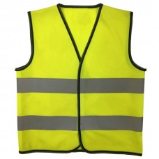 Γιλέκο κίτρινο φωσφοριζέ με 2 ταινίες αντανακλαστικές safety vest
