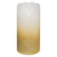 Επιτραπέζιο κερί LED με Ρεαλιστική φλόγα σε λευκό και Χρυσό Χρώμα