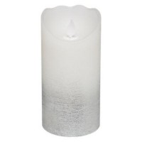 Επιτραπέζιο κερί LED με Ρεαλιστική φλόγα σε λευκό και ασημί χρώμα