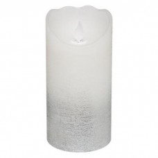 Επιτραπέζιο κερί LED με Ρεαλιστική φλόγα σε λευκό και ασημί χρώμα