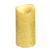 Ρεαλιστικό επιτραπέζιο κερί με λαμπτήρα LED glitter - gold