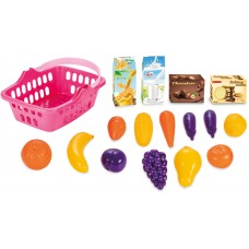 toy fruit basket pink 17-piece
