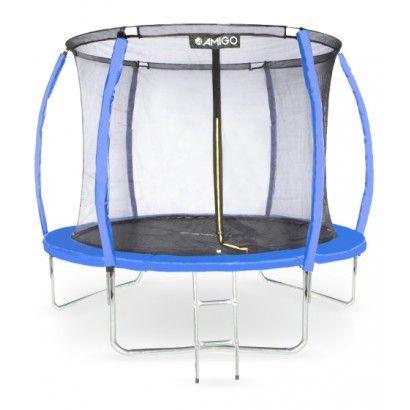 trampoline Basic with safety net and ladder 305 cm blue