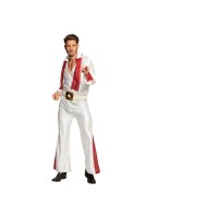 Rock 'n Roll Star Costume Men White-Red Size 50-52