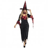Wicked Witch Costume Ladies Black-Red size 40-42