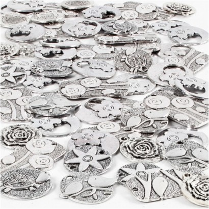 pendants 2 - 3.7 cm 278 pieces silver