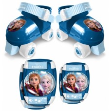 Frozen II Roller Skates with Protection Girls Blue Size 23-27