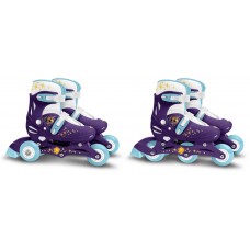 Wish 2 in 1 Tri and Inline Skates Semi-softboot Purple size 27-30