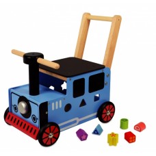 Walk-push cart and train junior blue-black