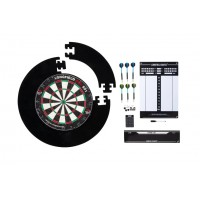 Tournament dartboard with accessories black 8-piece