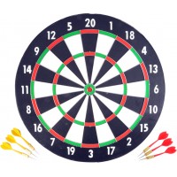 Double Sided Paper Dartboard with 6 Darts