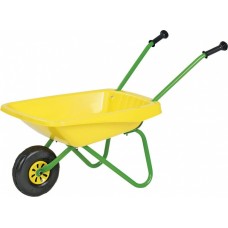 Plastic Children's Wheelbarrow with Metal Frame Yellow