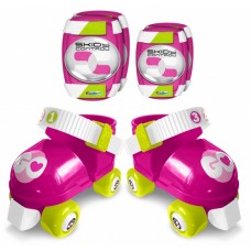 Roller Skates with Protection Girls Pink size 23-27