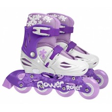 Inline Skates Adjustable Purple-White Size 30-33